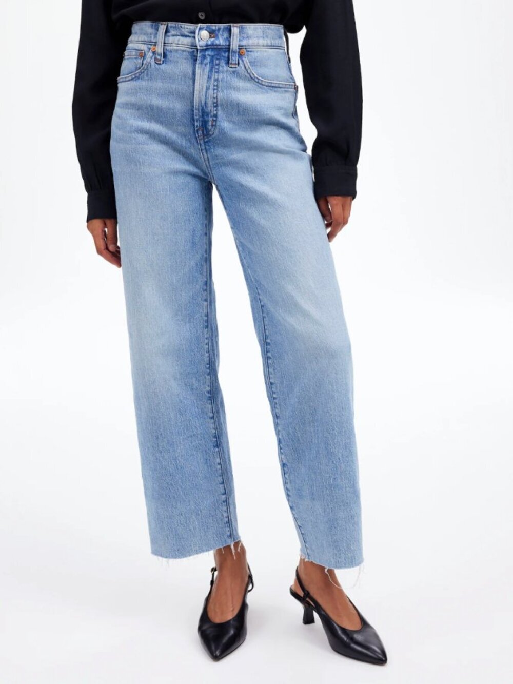 Madewell The Petite Perfect Vintage Wide-Leg Crop Jean, Altoona Light Blue, 24P